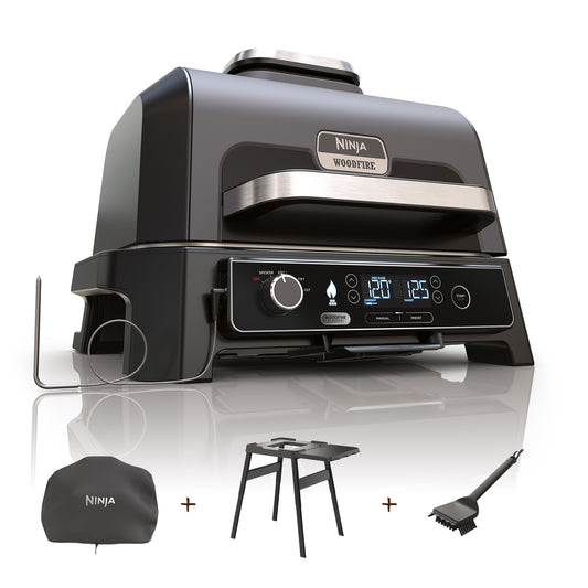 Ninja Woodfire Pro XL Elektrischer Outdoor Grill & Smoker mit Smart Cook System OG850EU Bundle